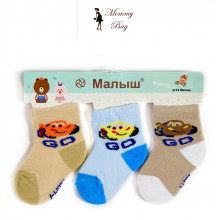 Носочки RoyalBaby Машинки Сине-бежевые 0-12 мес №15
