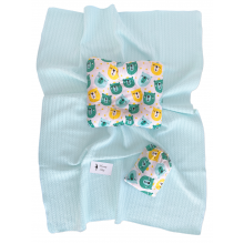 Набор в коляску 3в1 Королевские Мишки с мятным пледом