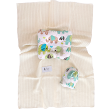 Набор в коляску 3в1 Слоники с молочным хлопковым пледом Набор в коляску 3в1 Слоники с молочным хлопковым пледом