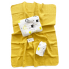 Набор в коляску 3в1 Желтые короны с горчичным хлопковым пледом