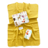 Набор в детскую кроватку 3в1 Зверята с горчичным хлопковым пледом