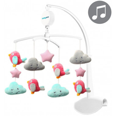 Музыкальный мобиль-каруселька для кроватки BabyOno Птички и облака