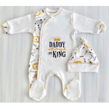 Человечек с шапочкой RoyalBaby Папа-мой король! р.56, 0-3 мес Человечек с шапочкой RoyalBaby Папа-мой король! р.56, 0-3 мес