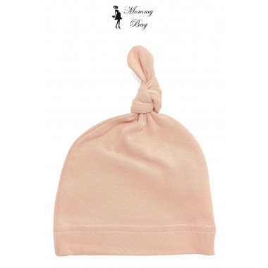 Шапочка Baby Body 0-6 мес Персиковая с узелком №30