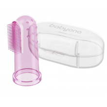 Зубная щетка с массажем десен в футляре BabyOno (Розовая) Зубная щетка с массажем десен в футляре BabyOno (Розовая)