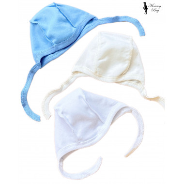 Шапочки-чепчики 0-3 мес Набор Мини 3 шт для мальчика