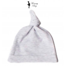 Шапочка RoyalBaby 0-6 мес №53 Серая с узелком (интерлок)