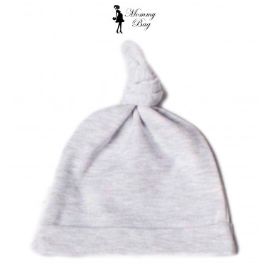 Шапочка RoyalBaby 0-6 мес №53 Серая с узелком (интерлок)