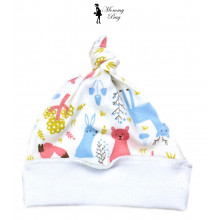 Шапочка RoyalBaby 0-6 мес (34-43 см) №55 Волшебный лес с узелком (интерлок)