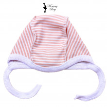 Шапочка-чепчик 0-3 мес Розовые полосочки №49 Шапочка-чепчик 0-3 мес Розовые полосочки №49