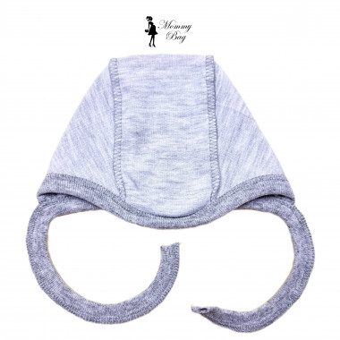 Шапочка-чепчик 0-3 мес (окружность головы - 56 см) Серая №9 