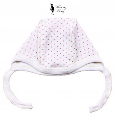 Шапочка-чепчик 0-3 мес Розовые точечки №45