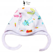 Шапочка-чепчик 0-3 мес Разноцветные зайчики №47