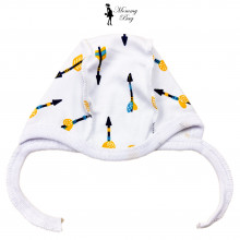 Шапочка-чепчик 0-3 мес Молочная с копьями №48