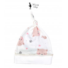Шапочка Baby Body 0-6 мес  (45 см) Розовые кошки №35