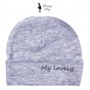 Шапочка RoyalBaby 0-6 мес My Lovely, серая №45 (рибана)