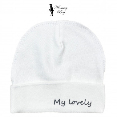 Шапочка RoyalBaby 0-6 мес My Lovely, молочная №44 (рибана)