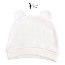 Шапочка RoyalBaby 0-6 мес Молочная с ушками №33 - 38 см