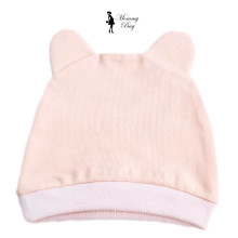 Шапочка Mommy Bag 0-6 мес Персиковая с ушками №19