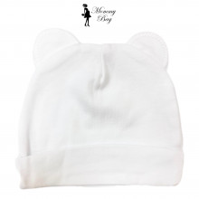 Шапочка RoyalBaby 0-6 мес Белая с ушками №39 - 38 см