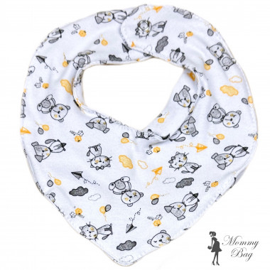 Слюнявчик RoyalBaby Молочный с животными (интерлок)