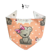 Слюнявчик-нагрудник непромокаемый №24 Мишка девочка