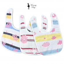 Набор двухсторонних слюнявчиков-нагрудников 3 шт №16