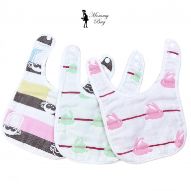 Набор двухсторонних слюнявчиков-нагрудников 3 шт №18