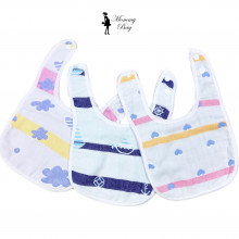 Набор двухсторонних слюнявчиков-нагрудников 3 шт №19