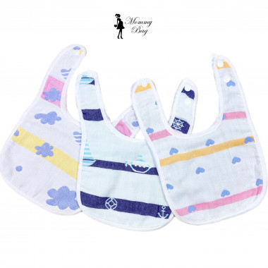 Набор двухсторонних слюнявчиков-нагрудников 3 шт №19