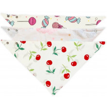 Слюнявчики непромокаемые 3 шт. 0-12 мес для девочки Вишенки