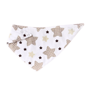 Слюнявчик-нагрудник непромокаемый №39 Бежевые звездочки