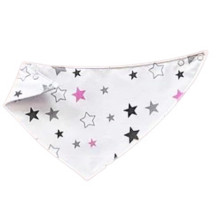 Слюнявчик-нагрудник непромокаемый №41 Звездочки серо-розовые