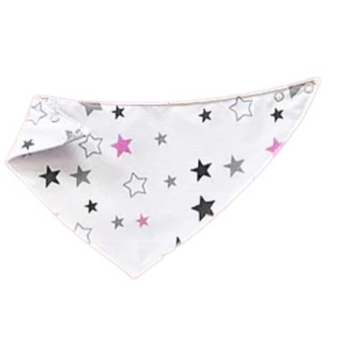 Слюнявчик-нагрудник непромокаемый №41 Звездочки серо-розовые