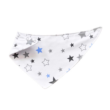 Слюнявчик-нагрудник непромокаемый №42 Звездочки серо-голубые