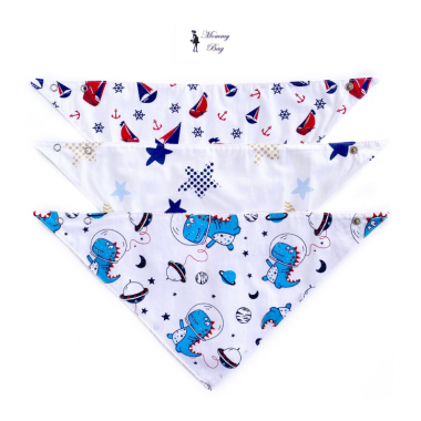 Набор Слюнявчиков 3 шт. 0-6 мес для мальчика