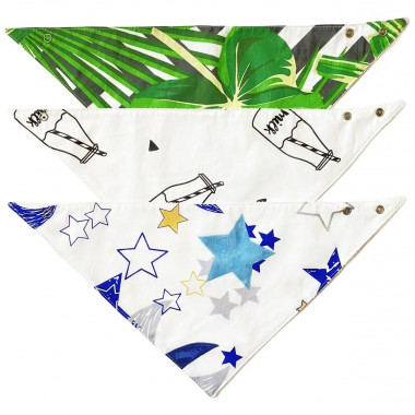 Слюнявчики непромокаемые 3 шт. 0-12 мес для мальчика Звездочки