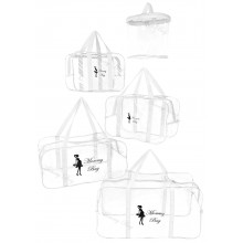 Набор 4+1 прозрачная сумка в роддом Mommy Bag (S, M, L, XL + подарок - органайзер) Белый