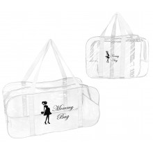 Набор из 2 прозрачных сумок в роддом Mommy Bag (S, L) Белый