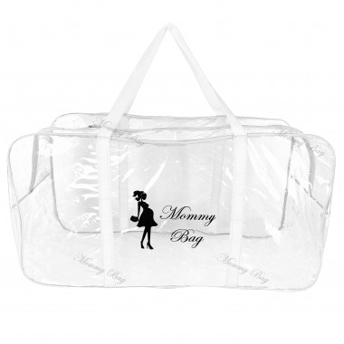 Сумка прозрачная в роддом Mommy Bag (XL) Белая