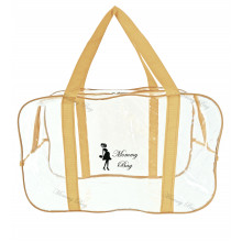 Сумка прозрачная в роддом Mommy Bag (M) Бежевая
