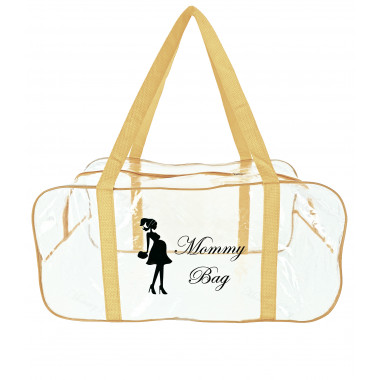 Сумка прозрачная в роддом Mommy Bag (L) Бежевая