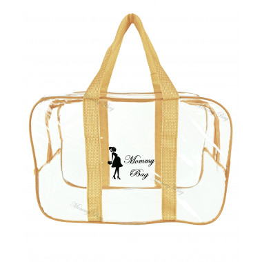 Сумка прозрачная в роддом Mommy Bag (S) Бежевая
