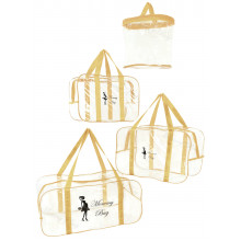 Набор из прозрачных сумок в роддом Mommy Bag (S, M, L + органайзер) Бежевый Набор из прозрачных сумок в роддом Mommy Bag (S, M, L + органайзер) Бежевый