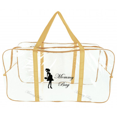 Сумка прозрачная в роддом Mommy Bag - XL - 65*35*30 см Бежевая