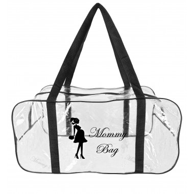 Сумка прозрачная в роддом Mommy Bag M черная (bl002)