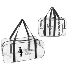 Набор из 2 прозрачных сумок в роддом Mommy Bag (S, L) Черный Набор из 2 прозрачных сумок в роддом Mommy Bag (S, L) Черный