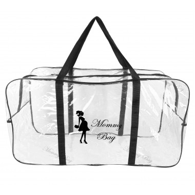Сумка прозрачная в роддом Mommy Bag XL черная (bl004)