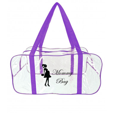 Сумка прозрачная в роддом Mommy Bag L фиолетовая (v003)