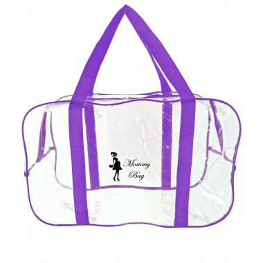 Сумка прозрачная в роддом Mommy Bag M фиолетовая (v002)